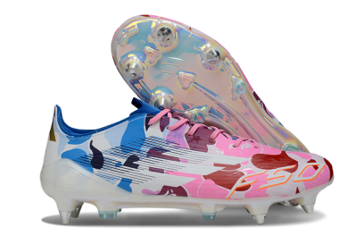 Men's Adidas F50 Elite SG Soft Ground Low-Tops Football Boots - Pink/Camo Blue/Camo Red