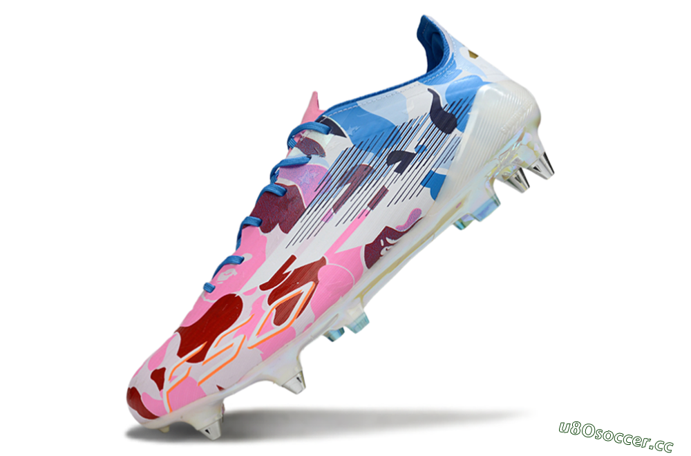 Men's Adidas F50 Elite SG Soft Ground Low-Tops Football Boots - Pink/Camo Blue/Camo Red 5