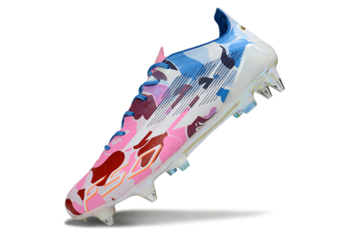 Men's Adidas F50 Elite SG Soft Ground Low-Tops Football Boots - Pink/Camo Blue/Camo Red