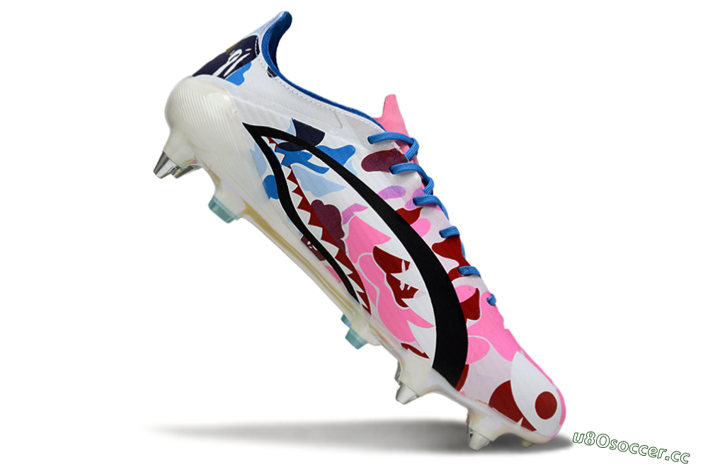 Men's Adidas F50 Elite SG Soft Ground Low-Tops Football Boots - Pink/Camo Blue/Camo Red 4