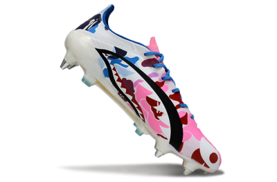 Men's Adidas F50 Elite SG Soft Ground Low-Tops Football Boots - Pink/Camo Blue/Camo Red