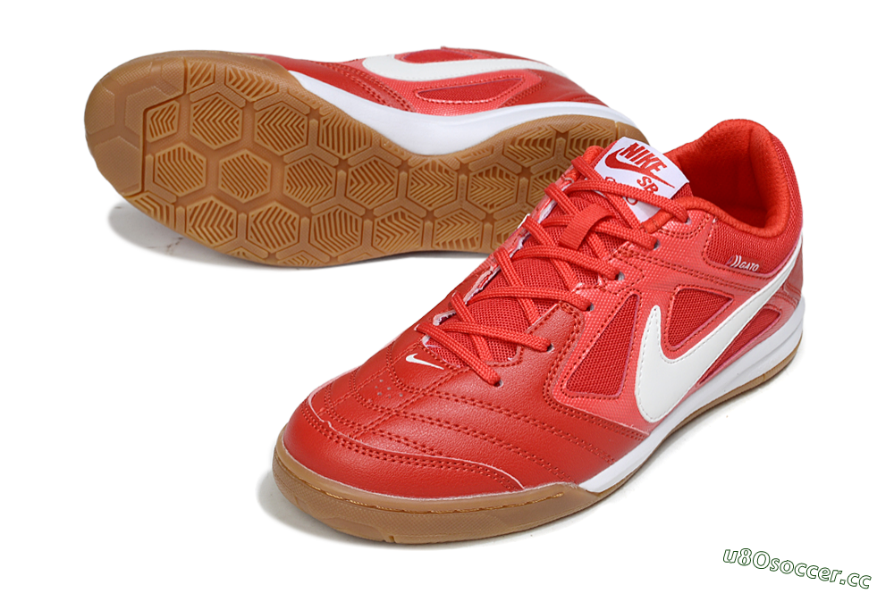 Men's Supreme x Nike SB Gato IC Indoor & Futsal Low-Tops Football Shoes - Red/Bright Red/Tangerine 3