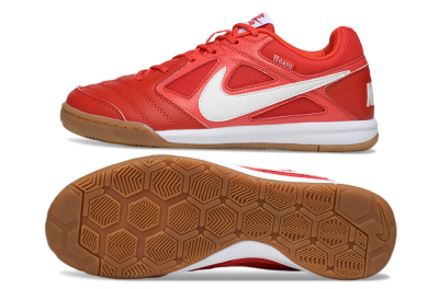 Men's Supreme x Nike SB Gato IC Indoor & Futsal Low-Tops Football Shoes - Red/Bright Red/Tangerine