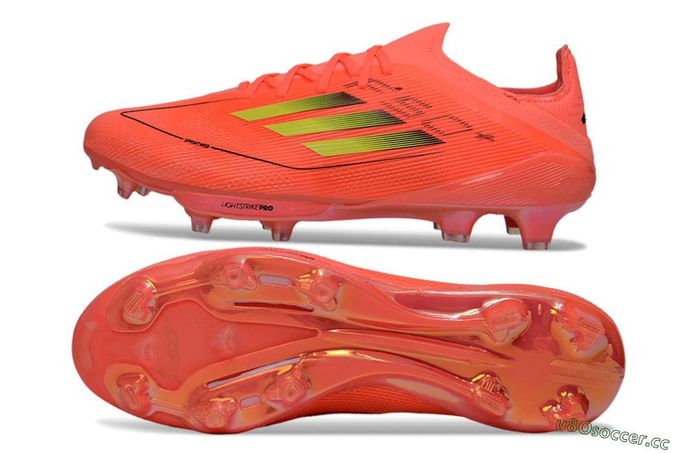 Men's Adidas F50+ Lightstrike Pro FG Firm Ground Low-Tops Football Boots - Pink/Bright Neon/Light Pink 1