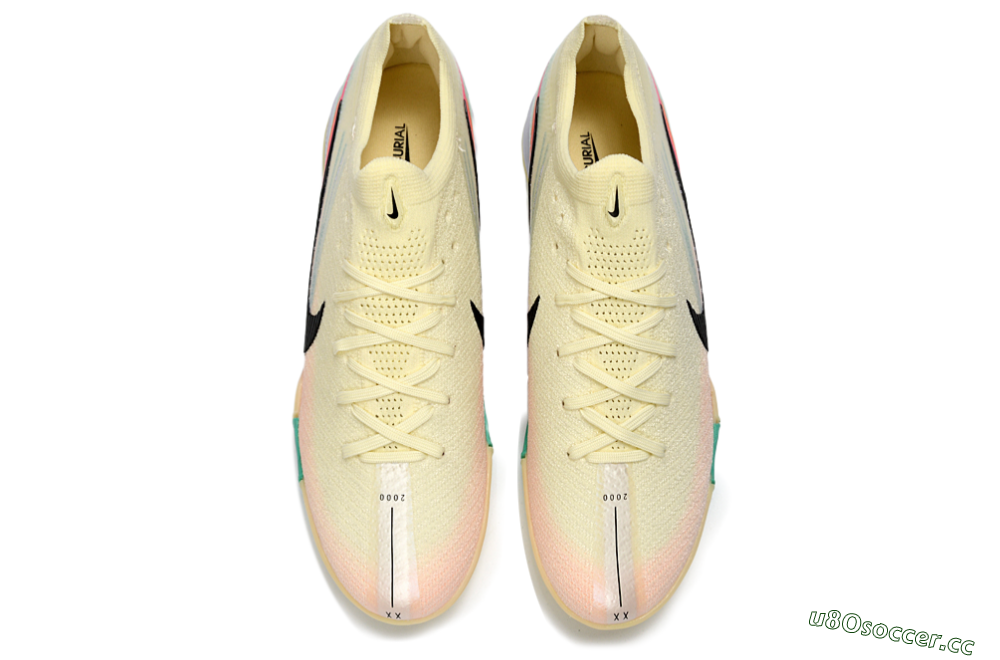 Unisex Nike Air Zoom Mercurial Vapor 16 Elite TF Artificial Turf Low-Tops Football Shoes - Yellow/Soft Peach/Seafoam Green 5