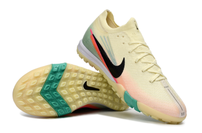 Unisex Nike Air Zoom Mercurial Vapor 16 Elite TF Artificial Turf Low-Tops Football Shoes - Yellow/Soft Peach/Seafoam Green