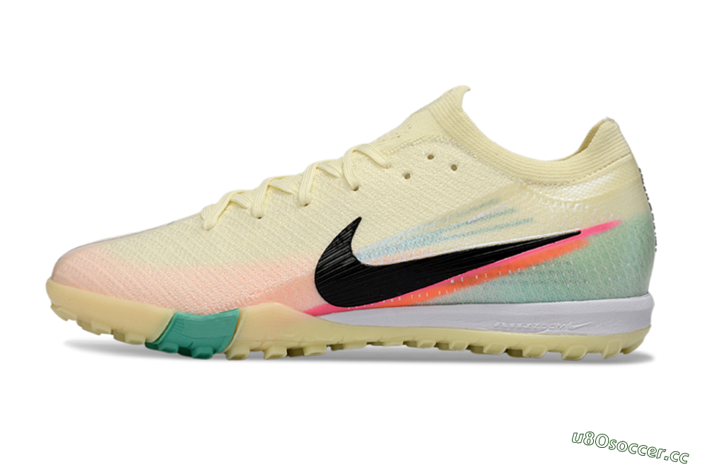 Unisex Nike Air Zoom Mercurial Vapor 16 Elite TF Artificial Turf Low-Tops Football Shoes - Yellow/Soft Peach/Seafoam Green 0