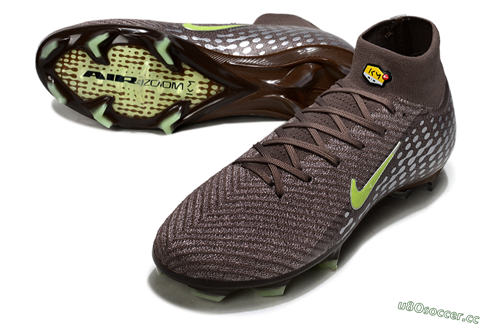 Unisex Nike Air Zoom Mercurial Superfly 10 Elite FG Firm Ground High-Tops Football Boots - Brown/Yellow/Silver 3