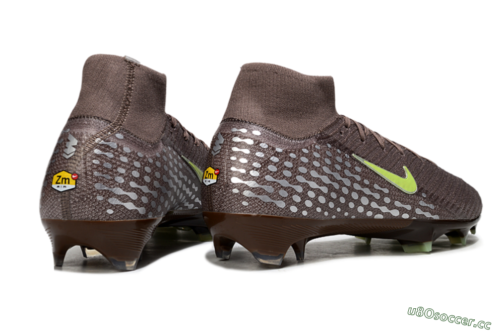 Unisex Nike Air Zoom Mercurial Superfly 10 Elite FG Firm Ground High-Tops Football Boots - Brown/Yellow/Silver 6