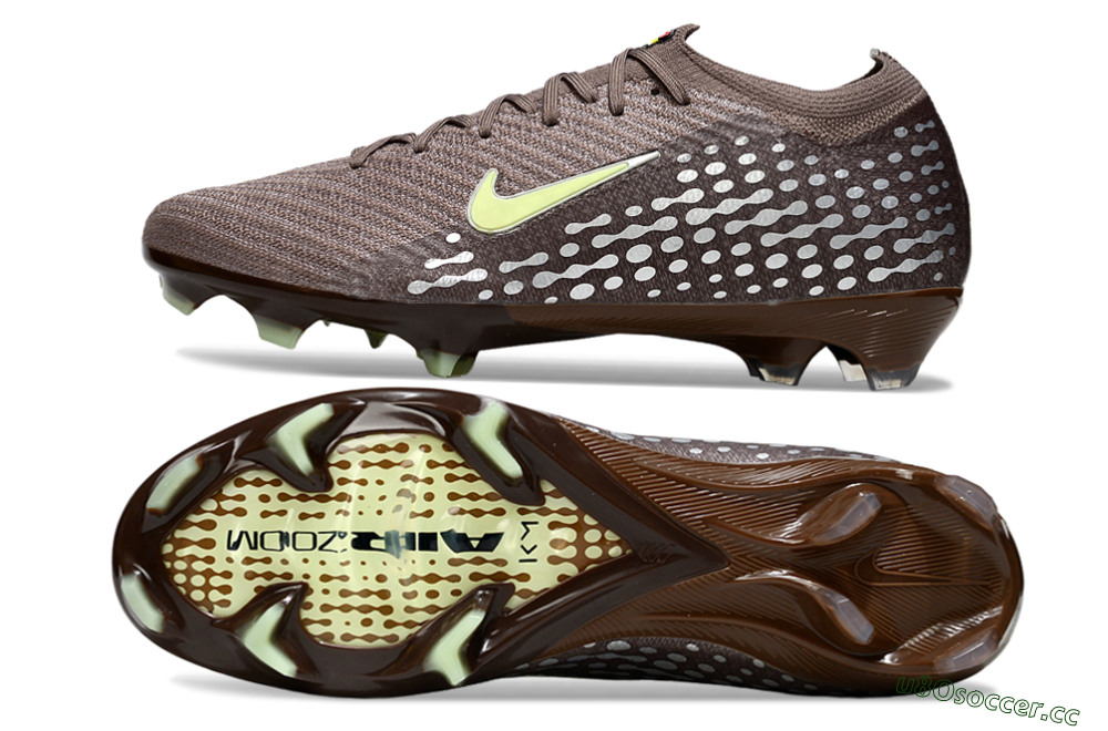 Unisex Nike Air Zoom Mercurial Vapor 16 Elite FG Firm Ground Low-Tops Football Boots - Brown/Yellow/Silver 1