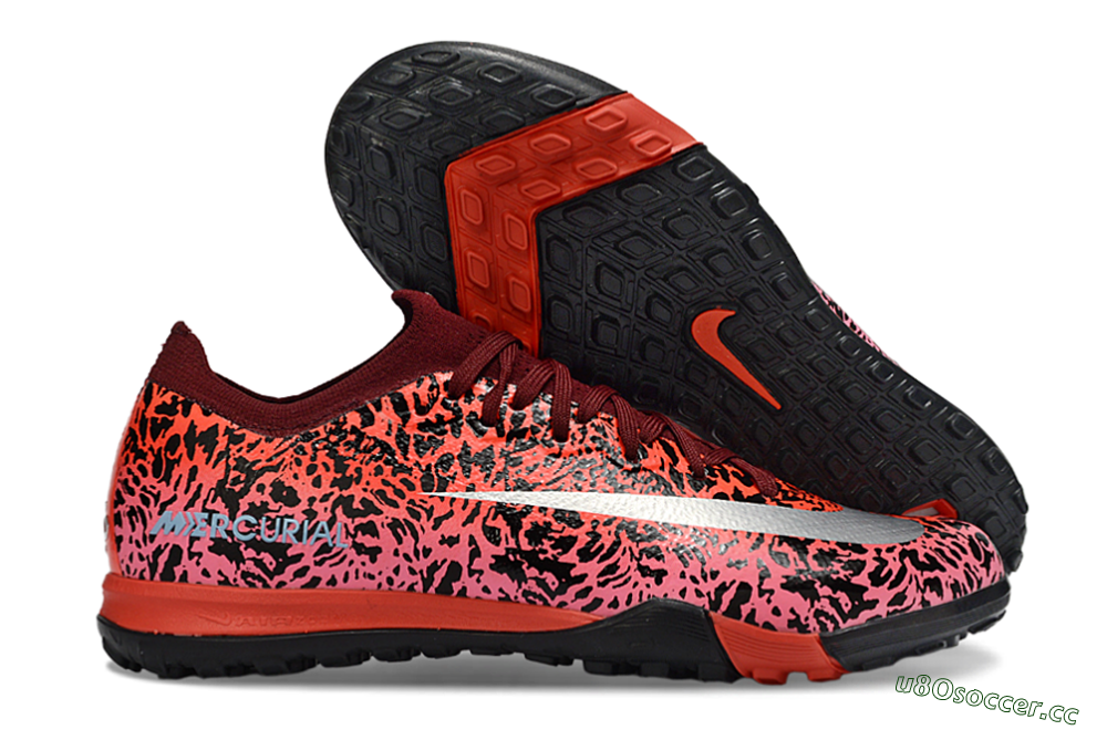 Unisex Nike Air Zoom Mercurial Vapor 16 Elite TF Artificial Turf Low-Tops Football Shoes - Red/Electric Pink/Metallic Silver 2