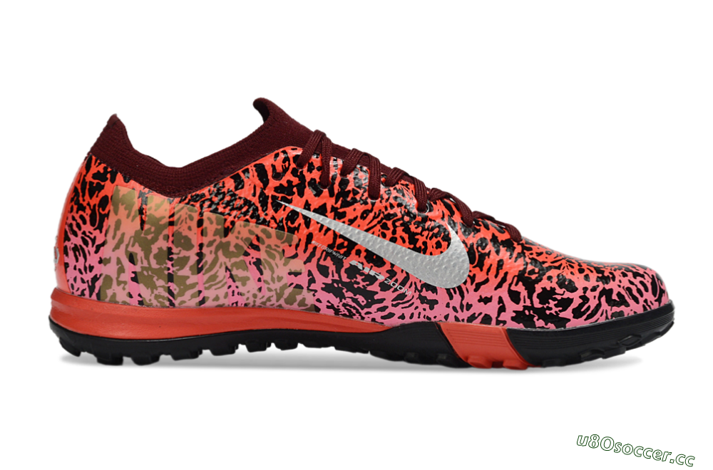 Unisex Nike Air Zoom Mercurial Vapor 16 Elite TF Artificial Turf Low-Tops Football Shoes - Red/Electric Pink/Metallic Silver 5
