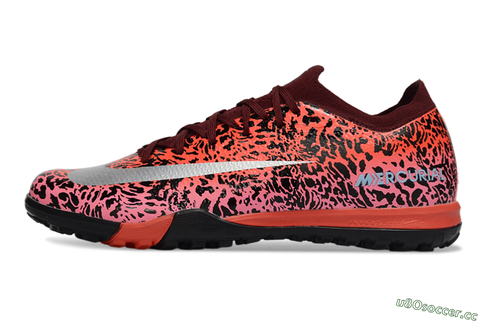 Unisex Nike Air Zoom Mercurial Vapor 16 Elite TF Artificial Turf Low-Tops Football Shoes - Red/Electric Pink/Metallic Silver 0