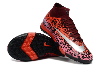 Unisex Nike Air Zoom Mercurial Superfly 10 Elite TF Artificial Turf High-Tops Football Shoes - Red/Coral Burst/Black Shadow