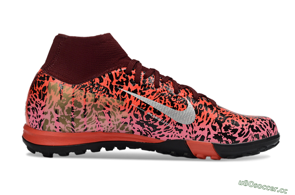 Unisex Nike Air Zoom Mercurial Superfly 10 Elite TF Artificial Turf High-Tops Football Shoes - Red/Coral Burst/Black Shadow 5