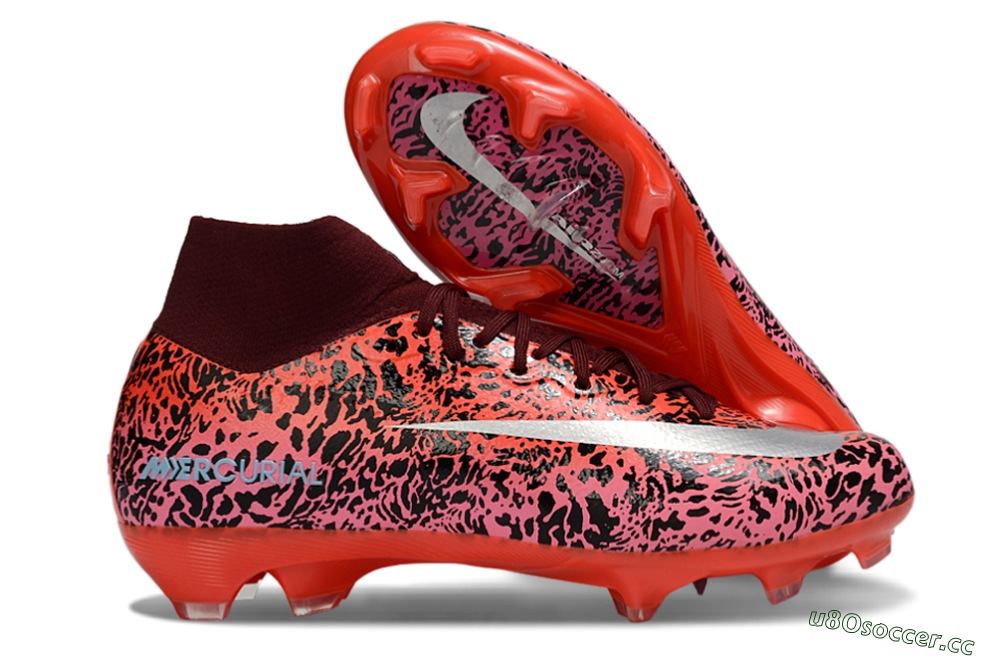 Unisex Nike Air Zoom Mercurial Superfly 10 Elite FG Firm Ground High-Tops Football Boots - Red/Crimson Blaze/Black Panther 2