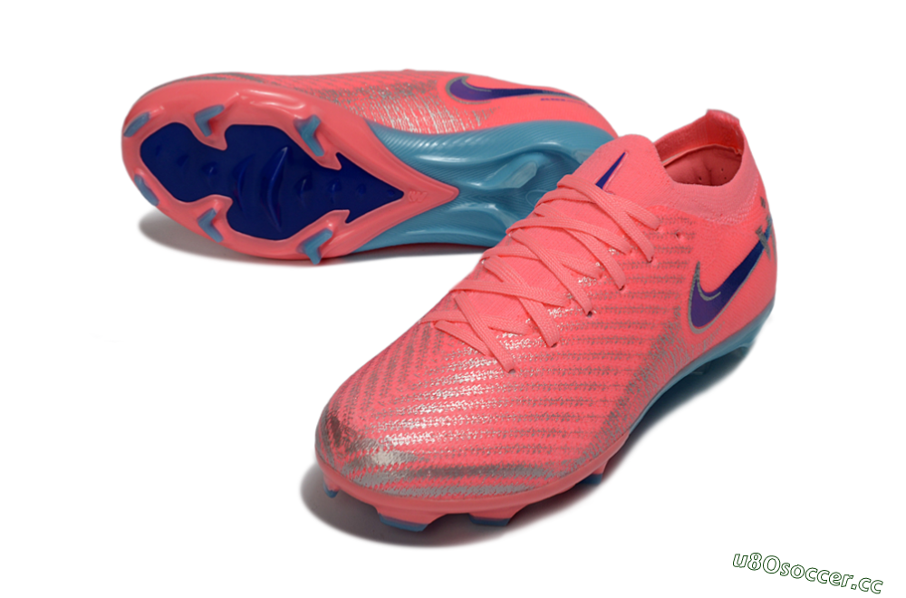 Kids Nike Air Zoom Mercurial Vapor 16 Elite FG Firm Ground Low-Tops Football Boots - Pink/Bright Coral/Deep Ocean 3
