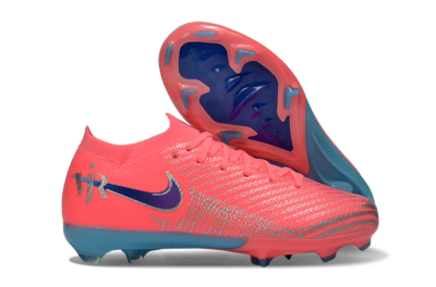 Kids Nike Air Zoom Mercurial Vapor 16 Elite FG Firm Ground Low-Tops Football Boots - Pink/Bright Coral/Deep Ocean