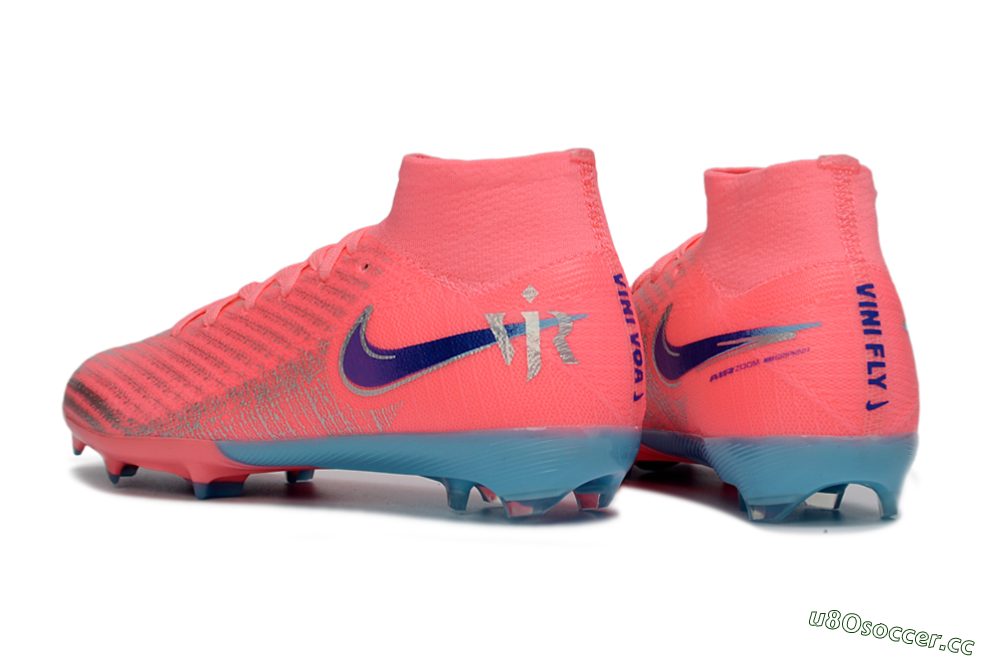Kids Nike Air Zoom Mercurial Superfly 10 Elite FG Firm Ground High-Tops Football Boots - Pink/Bright Coral/Dark Purple 4