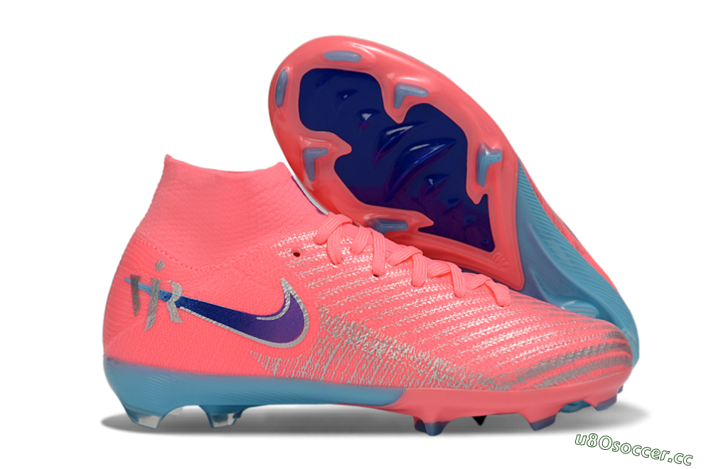 Kids Nike Air Zoom Mercurial Superfly 10 Elite FG Firm Ground High-Tops Football Boots - Pink/Bright Coral/Dark Purple 2