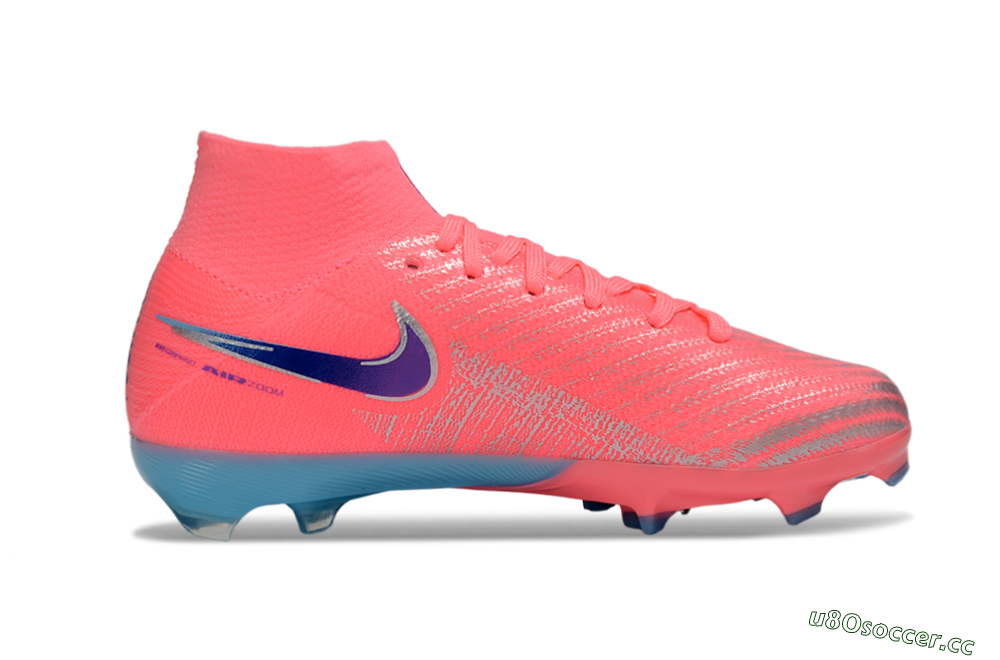 Kids Nike Air Zoom Mercurial Superfly 10 Elite FG Firm Ground High-Tops Football Boots - Pink/Bright Coral/Dark Purple 5