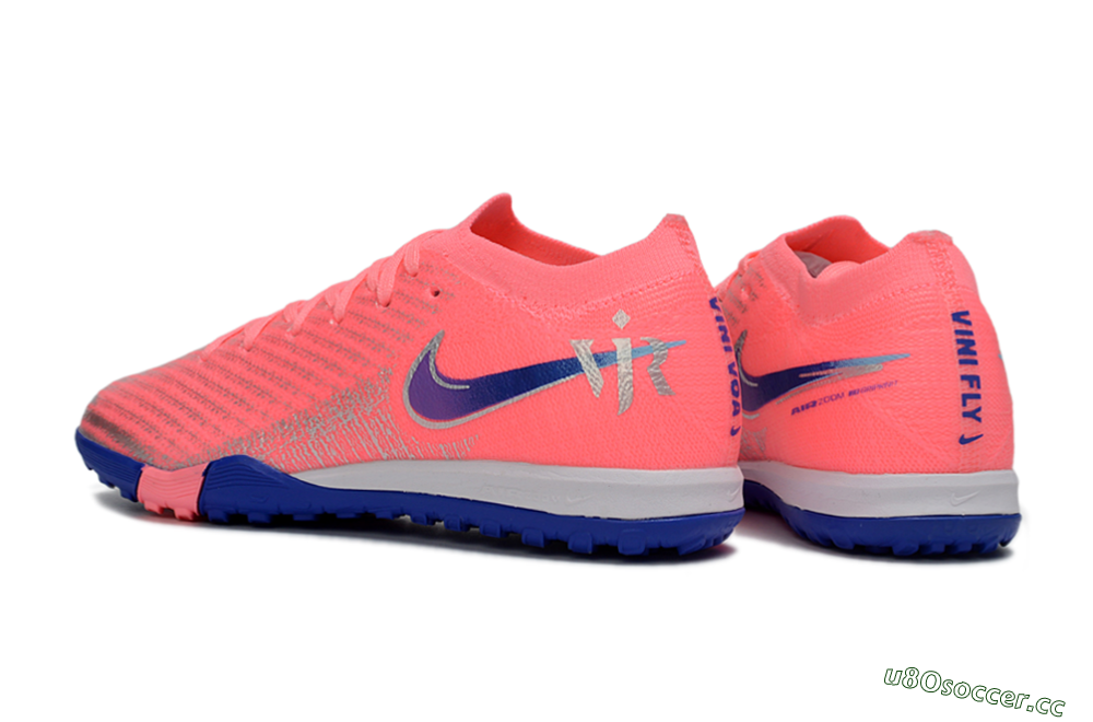 Kids Nike Air Zoom Mercurial Vapor 16 Elite TF Artificial Turf Low-Tops Football Shoes - Pink/Electric Pink/Night Blue 4