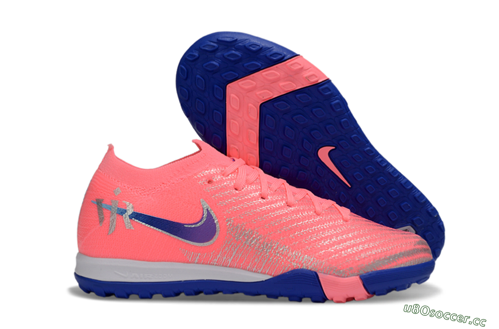 Kids Nike Air Zoom Mercurial Vapor 16 Elite TF Artificial Turf Low-Tops Football Shoes - Pink/Electric Pink/Night Blue 2