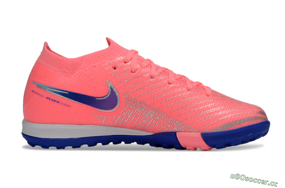 Kids Nike Air Zoom Mercurial Vapor 16 Elite TF Artificial Turf Low-Tops Football Shoes - Pink/Electric Pink/Night Blue 5