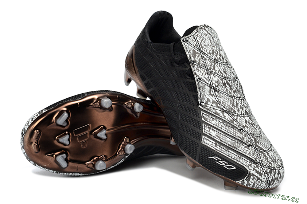 Men's Adidas F50 Elite FG Firm Ground Low-Tops Football Boots - Black/Copper Highlight/White Accents 3