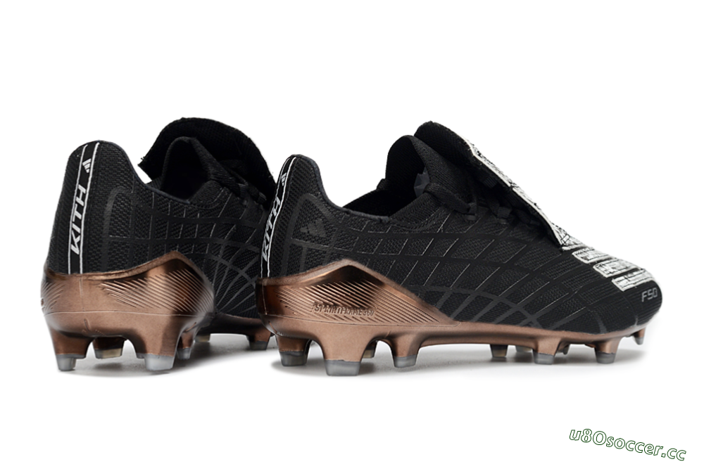 Men's Adidas F50 Elite FG Firm Ground Low-Tops Football Boots - Black/Copper Highlight/White Accents 6