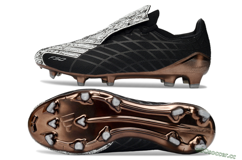 Men's Adidas F50 Elite FG Firm Ground Low-Tops Football Boots - Black/Copper Highlight/White Accents 1