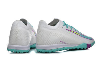 Men's Nike Air Zoom Mercurial Vapor 16 Elite TF Artificial Turf Low-Tops Football Shoes - White/Aqua Wave/Sleek Purple