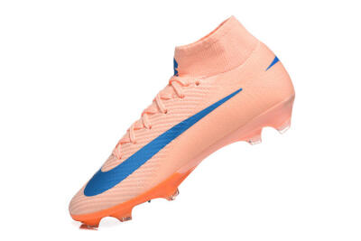 Men's Nike Air Zoom Mercurial Superfly 10 Elite FG Firm Ground High-Tops Football Boots - Pink/Coral Orange/Deep Blue