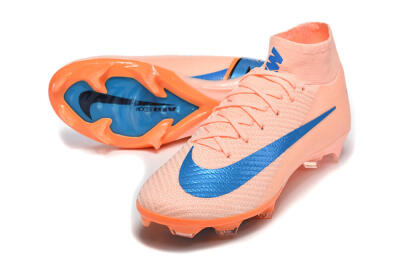 Men's Nike Air Zoom Mercurial Superfly 10 Elite FG Firm Ground High-Tops Football Boots - Pink/Coral Orange/Deep Blue