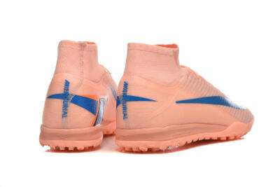 Men's Nike Air Zoom Mercurial Superfly 10 Elite TF Artificial Turf High-Tops Football Shoes - Peach/Sky Blue/Coral Pink