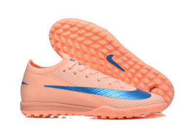 Men's Nike Air Zoom Mercurial Vapor 16 Elite TF Artificial Turf Low-Tops Football Shoes - Peach/Azure Blue/Pearl Pink