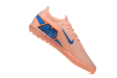 Men's Nike Air Zoom Mercurial Vapor 16 Elite TF Artificial Turf Low-Tops Football Shoes - Peach/Azure Blue/Pearl Pink