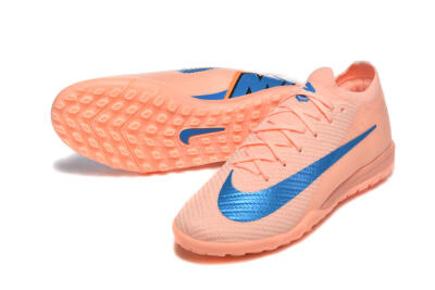 Men's Nike Air Zoom Mercurial Vapor 16 Elite TF Artificial Turf Low-Tops Football Shoes - Peach/Azure Blue/Pearl Pink