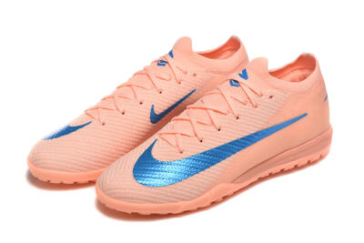 Men's Nike Air Zoom Mercurial Vapor 16 Elite TF Artificial Turf Low-Tops Football Shoes - Peach/Azure Blue/Pearl Pink