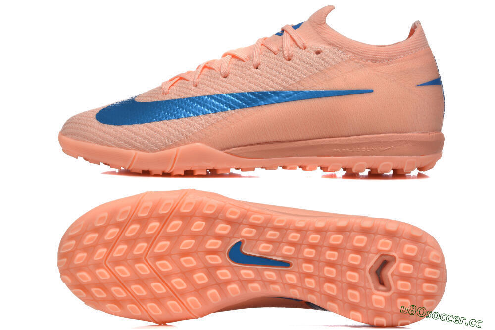 Men's Nike Air Zoom Mercurial Vapor 16 Elite TF Artificial Turf Low-Tops Football Shoes - Peach/Azure Blue/Pearl Pink 1
