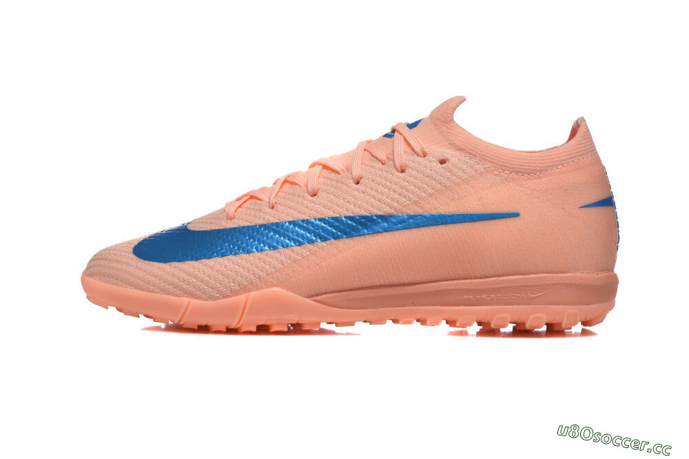 Men's Nike Air Zoom Mercurial Vapor 16 Elite TF Artificial Turf Low-Tops Football Shoes - Peach/Azure Blue/Pearl Pink 0