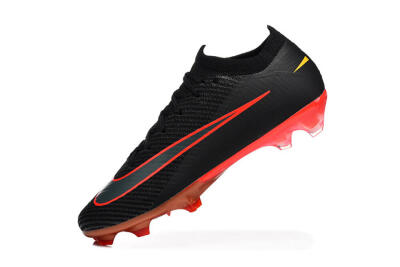 Men's Nike Air Zoom Mercurial Vapor 16 Elite FG Firm Ground Low-Tops Football Boots - Black/Electric Red/Flame Orange