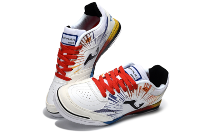 Men's Joma Top Flex IC Indoor & Futsal Low-Tops Football Shoes - White/Fiery Red/Sapphire Blue