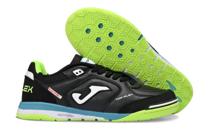 Men's Joma Top Flex IC Indoor & Futsal Low-Tops Football Shoes - Black/Lime Green/Blue Lagoon