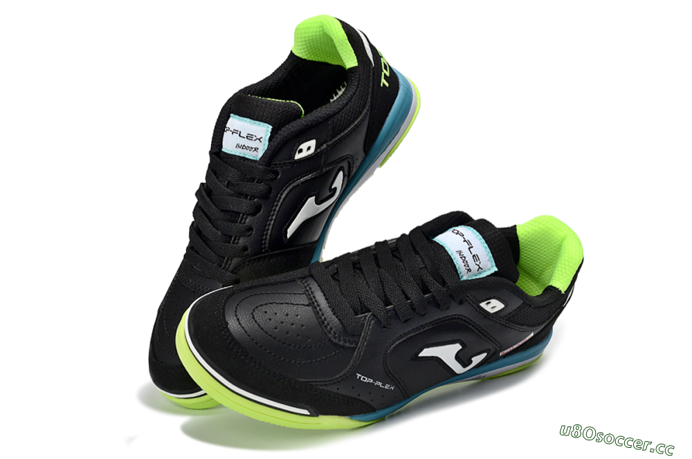Men's Joma Top Flex IC Indoor & Futsal Low-Tops Football Shoes - Black/Lime Green/Blue Lagoon 3