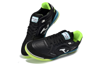 Men's Joma Top Flex IC Indoor & Futsal Low-Tops Football Shoes - Black/Lime Green/Blue Lagoon