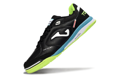 Men's Joma Top Flex IC Indoor & Futsal Low-Tops Football Shoes - Black/Lime Green/Blue Lagoon