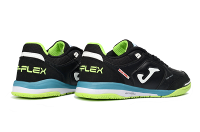 Men's Joma Top Flex IC Indoor & Futsal Low-Tops Football Shoes - Black/Lime Green/Blue Lagoon