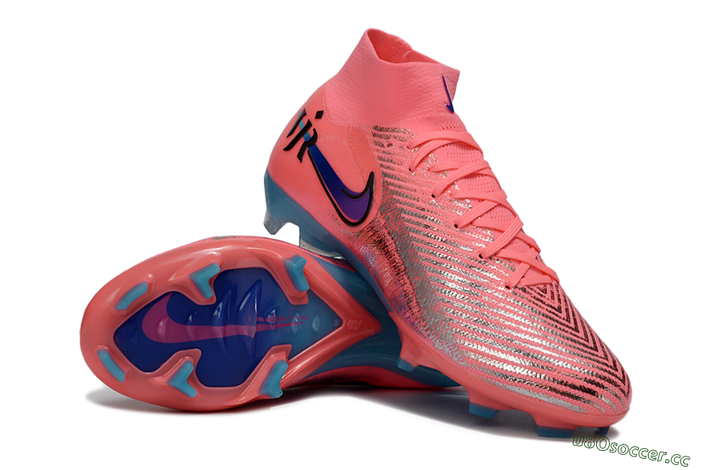 Unisex Nike Air Zoom Mercurial Superfly 10 Elite FG Firm Ground High-Tops Football Boots - Pink/Neon Pink/Metallic Silver 1