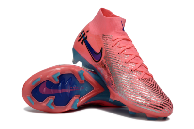 Unisex Nike Air Zoom Mercurial Superfly 10 Elite FG Firm Ground High-Tops Football Boots - Pink/Neon Pink/Metallic Silver